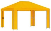 vidaXL Partyzelt Pavillon 4 x 3 m Gelb Polyester und Stahl 190 gsm