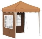vidaXL Partyzelt Pop-up Partyzelt 195 x 195 x 245 cm Beige Oxford-Stoff