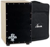 XDrum Cajon Peruana Black Wood mit Tiefbass und Rucksack-Tasche, 2-St., inkl.