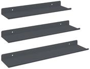 vidaXL Regal Schwebendes Regal 3 stk. Anthrazit 40 x 9 x 2,5 cm Stahl, 3-tlg.