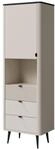 MIRJAN24 Regal Marly 3S1D RE04, mit Dreht&uuml;r und drei Schubladen, 60x40x191 cm