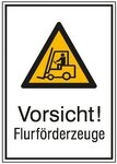 SafetyMarking Warnschild, Alu gepr&auml;gt Flurf&ouml;rderzeuge 520 x 742 mm
