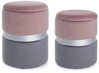 Feeling4Home Pouf Polina 2er-Set zweifarbig, Rosa/Grau