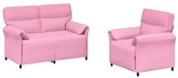 vidaXL Sofa Sofa Set 2 stk. Rosa Stoff, 2 Teile