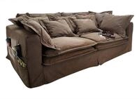 Massivmoebel24 Sofa SOFAS, Hussensofa 3-Sitzer 236x138x76 braun KINGSTON