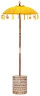 vidaXL Bodenmatte Balinesischer Sonnenschirm mit Sockel Gelb 95 x 95 x 260 cm...