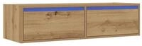 vidaXL TV-Schrank TV-Schrank mit LED-Leuchten Artisan-Eiche 100x35,5x25 cm...
