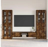 vidaXL TV-Schrank TV-Schrankset mit Schubladen Ger&auml;ucherte Eiche Holzwerkstoff