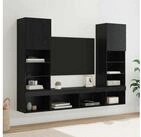 vidaXL TV-Schrank TV Wand Einheiten mit LED mit LED 5 pcs Schwarz Eichen-Optik