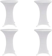 vidaXL Hussen-Set Stehtischhussen 4 Stk. &Oslash; 60 cm Wei&szlig; Stretch