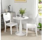 HOMCOM Esstisch Kaffeetisch moderner Tisch mit Mamoroptik, S&auml;ule-Bein