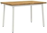 vidaXL Esstisch 120 x 80 x 75 cm Massivholz Wei&szlig; Rechtwinklig (1-St)