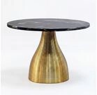 Wohnling Couchtisch WL7.517 60cm Marmor Platte schwarz Wohnzimmertisch Beistelltisch