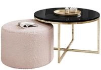 Lookway Couchtisch CIRI-X mit Hocker (Couchtisch mit einem Hocker), Durchmesser: