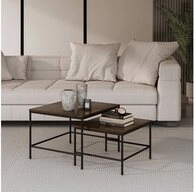 Vicco Couchtisch Ramio, Eiche rustikal/Schwarz, 60 x 60 cm 2 Teile (2-St)