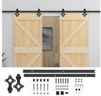 vidaXL Zimmert&uuml;r 100 x 210 cm Schiebet&uuml;r 2er Set Nat&uuml;rlich und Schwarz...