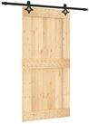 vidaXL Zimmert&uuml;r 100 x 210 cm Schiebet&uuml;r Nat&uuml;rlich und Schwarz 100x210 cm