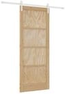 vidaXL Zimmert&uuml;r 86 x 211 cm Schiebet&uuml;r Nat&uuml;rlich und Wei&szlig; 86x211 cm...