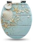 Sanfino WC-Sitz "Caribbean Blue&ldquo; Premium Toilettendeckel mit Absenkautomatik...