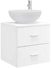 vidaXL Badezimmerspiegelschrank Wandmontierte Waschtisch Wei&szlig; 49,5 x 44,5 x...