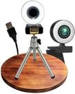 TronicXL Autofokus Webcam Kamera Pc mit Ringlicht Lampe + Stativ Full HD USB...