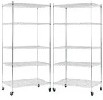 PROREGAL&reg; Standregal Gitterregal HADES Rollen, 2-tlg. silberfarben 90 cm x 160...