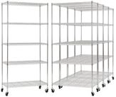 PROREGAL&reg; Standregal Gitterregal HADES Rollen, 5-tlg. silberfarben 90 cm x 160 cm x