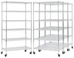 PROREGAL&reg; Standregal Gitterregal HADES Rollen, 4-tlg. silberfarben 90 cm x 160 cm x