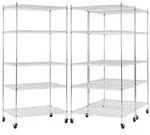 PROREGAL&reg; Standregal Gitterregal HADES Rollen, 3-tlg. silberfarben 90 cm x 160 cm x