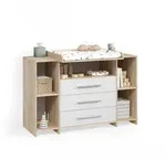 Livinity&reg; Wickelkommode Torino, Wei&szlig;/Sonoma/Sonoma, XL mit Schubladen