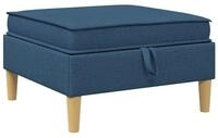 vidaXL Sofa Sofa-Hocker mit Stauraum Blau Stoff, 1 Teile