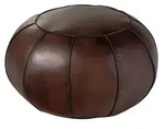 Massivmoebel24 Hocker CHESTERFIELD (Pouf Hocker Echtleder 58x58x38 braun...
