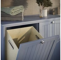 Vicco W&auml;scheschrank Bianco, Grau, 83 x 80 cm mit 2 W&auml;schek&ouml;rben (1-St)