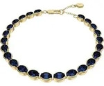 Fossil Tennisarmband Ellis, mit Glasstein blau|gelb|goldfarben