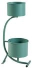 en.casa Blumenst&auml;nder, &raquo;Almelo&laquo; mit Pflanzent&ouml;pfen 63x29x21cm Metall Gr&uuml;n