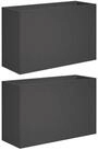 vidaXL Blumentopf Garten-Pflanzgef&auml;&szlig; 2 stk. Schwarz 80 x 30 x 40 cm (2 St)