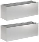 vidaXL Blumentopf Garten-Pflanzgef&auml;&szlig; 2 stk. Silber 60 x 20 x 20 cm (2 St)