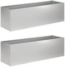 vidaXL Blumentopf Garten-Pflanzgef&auml;&szlig; 2 stk. Silber 100 x 30 x 30 cm (2 St)