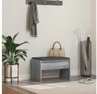 vidaXL Sitzbank, Flurbank mit Kissen Graues Sonoma 63 x 38 x 40 cm