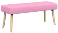 vidaXL Sitzbank Kanalgepolsterte Bank Rosa 110 x 40 x 46 cm Stoff (1-St)