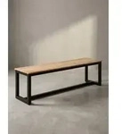 KADIMA DESIGN Sitzbank Esszimmerbank 120x40x45 cm Akazie Massivholz Metall