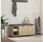 vidaXL Sitzbank, Flurbank mit Kissen Uni Sonoma-Eiche 100 x 38 x 46 cm