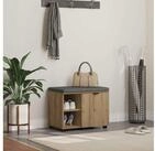 vidaXL Sitzbank, Flurbank mit Kissen Uni Artisan-Eiche 60 x 38 x 46 cm