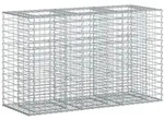 vidaXL Gartenzaun Gabionen-Hochbeet 130 x 50 x 80 cm Verzinkter Stahl Silber,...