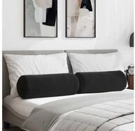 vidaXL Yoga Bolster, Bolsterkissen 2 St&uuml;ck Schwarz &Oslash; 25 x 70 cm Cordstoff
