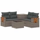vidaXL Gartensofa Sofa Set 6 stk. Grau und Dunkelgrau Polyrattan und Stahl, 6...