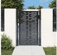 vidaXL Gartentor, Gartentor Anthrazit 105x155 cm Stahl Quadratisches Design