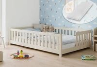 Kids Collective Kinderbett Bodenbett mit Rausfallschutz & Lattenrost Montessori