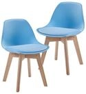 en.casa Kinderstuhl, &raquo;Elvdal&laquo; 2er Set gepolstert 56 x 38 x 33 cm Himmelblau