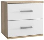 Masseno Nachttisch NOCTA 48 cm Nachtschrank mit 2 Schubladen Eiche Sonoma